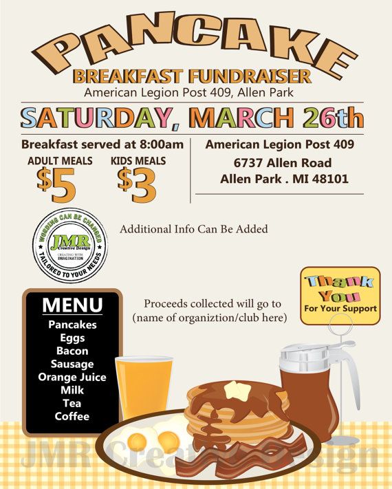 pancake breakfast fundraiser flyer all you by jmrcreativedesign fundraiser flier