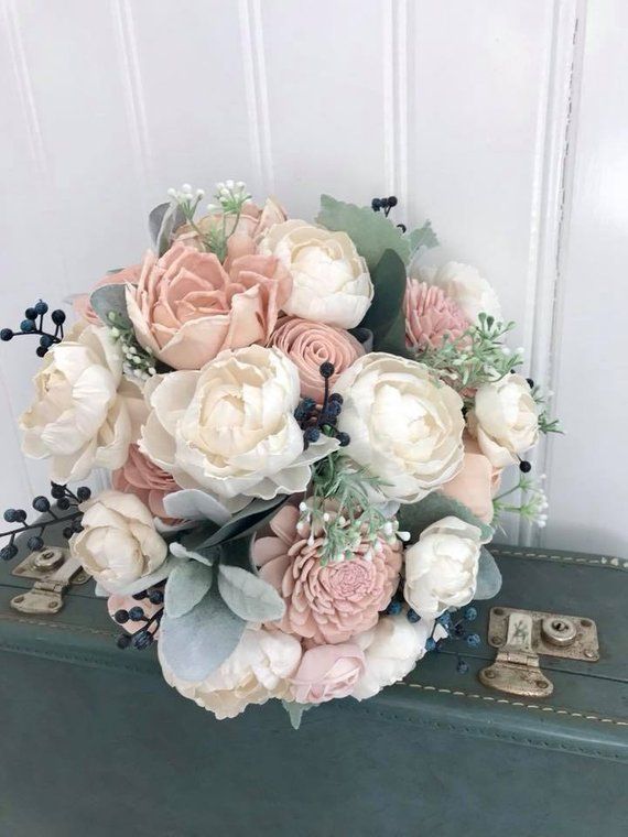 Sola Blumenstrauß, erröten rosa Sola Holz Blume Hochzeitsstrauß, Öko-Blumen, ein ...