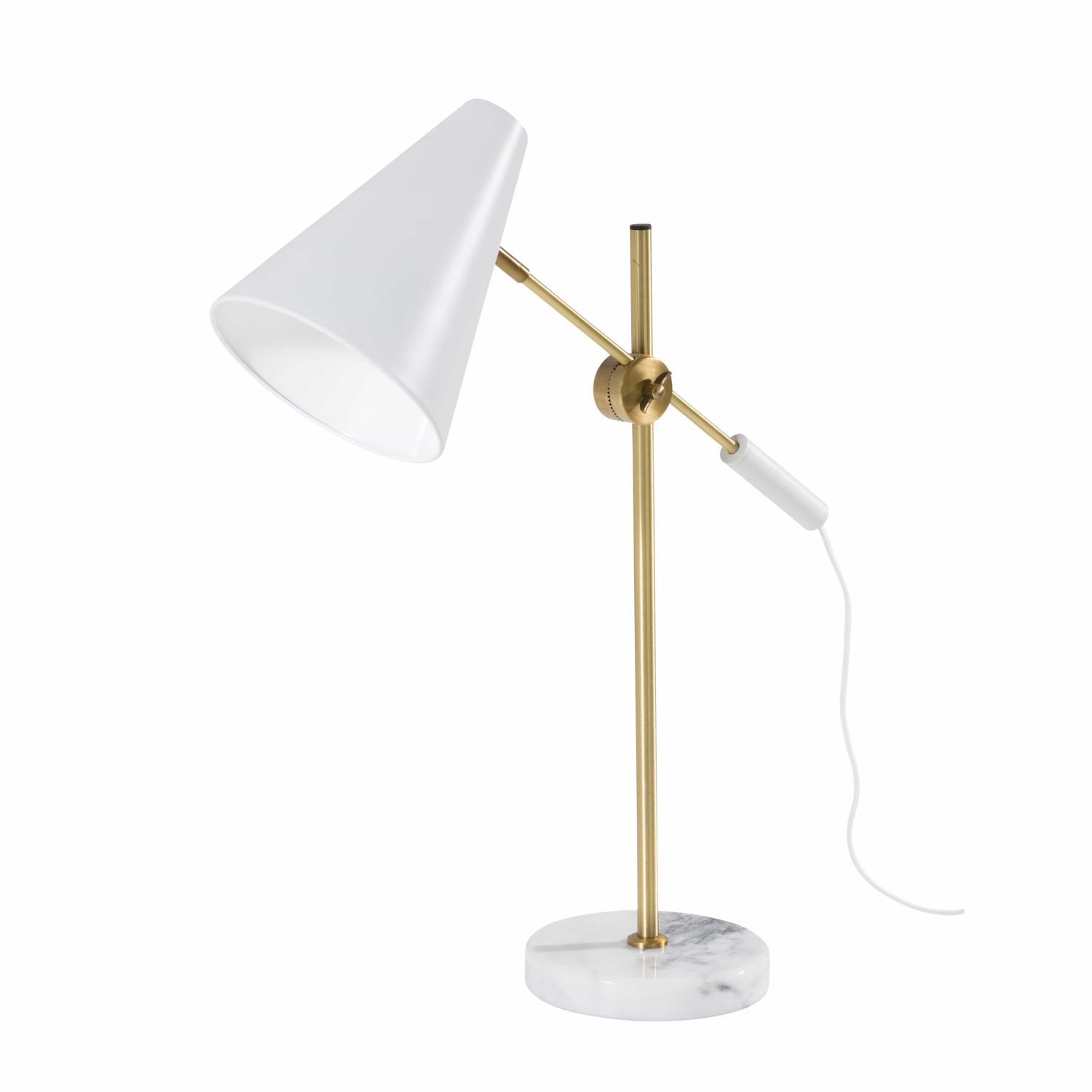 White Metal And Marble Adjustable Lamp On Maisons Du Monde Take Your Pick From Our Furniture And Accessories And Lampara De Escritorio Lámparas Mesas De Luz