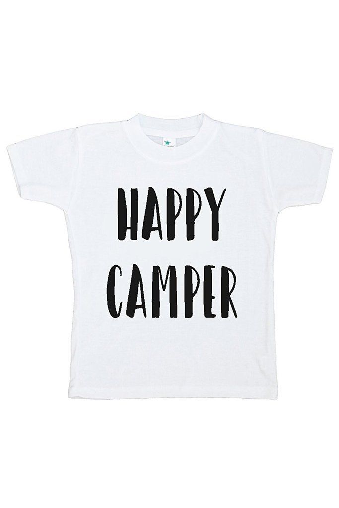 7 ate 9 Apparel Unisex Happy Camper Outdoors Raglan Tee