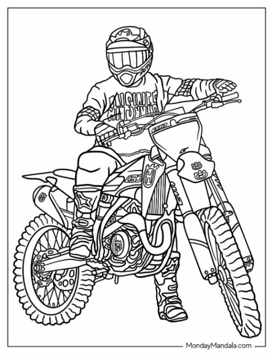 20 Dirt Bike Coloring Pages (Free PDF Printables)