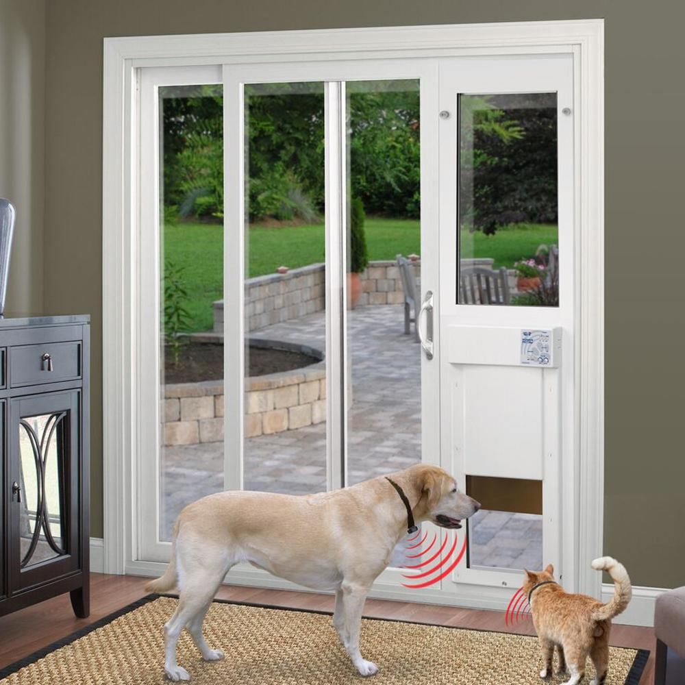 High Tech Pet 12 In X 16 Electronic Patio Door High Tech Pet 12 In X 16 Electronic Patio Door For Sliding Gl Doors Includes Ultrasonic Waterproof Collar Px2 Srg The Home Depot