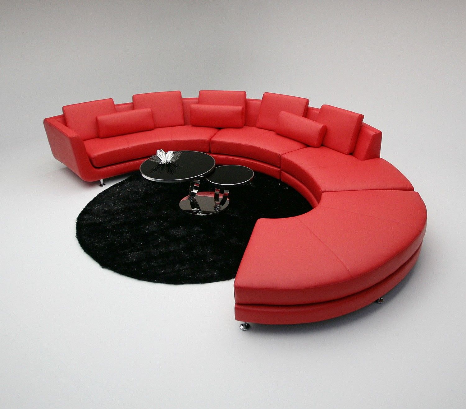 A94 Contemporary Red Leather Sectional Sofa Modern A94 Contemporary Red Leather Sectional Sofa