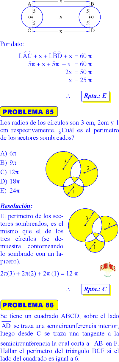 Perimetros De Regiones Sombreadas Ejercicios Resueltos Pdf Ejercicios Resueltos Matematicas Avanzadas Perimetro