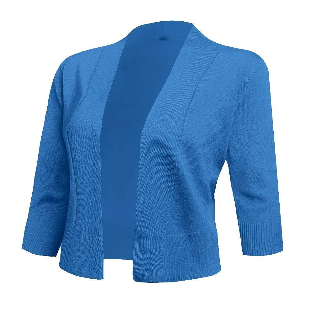 AAMILIFE Womens 34 Sleeve Cropped Cardigans Sweaters AAMILIFE Womens 34 Sleeve Cropped Cardigans Sweaters