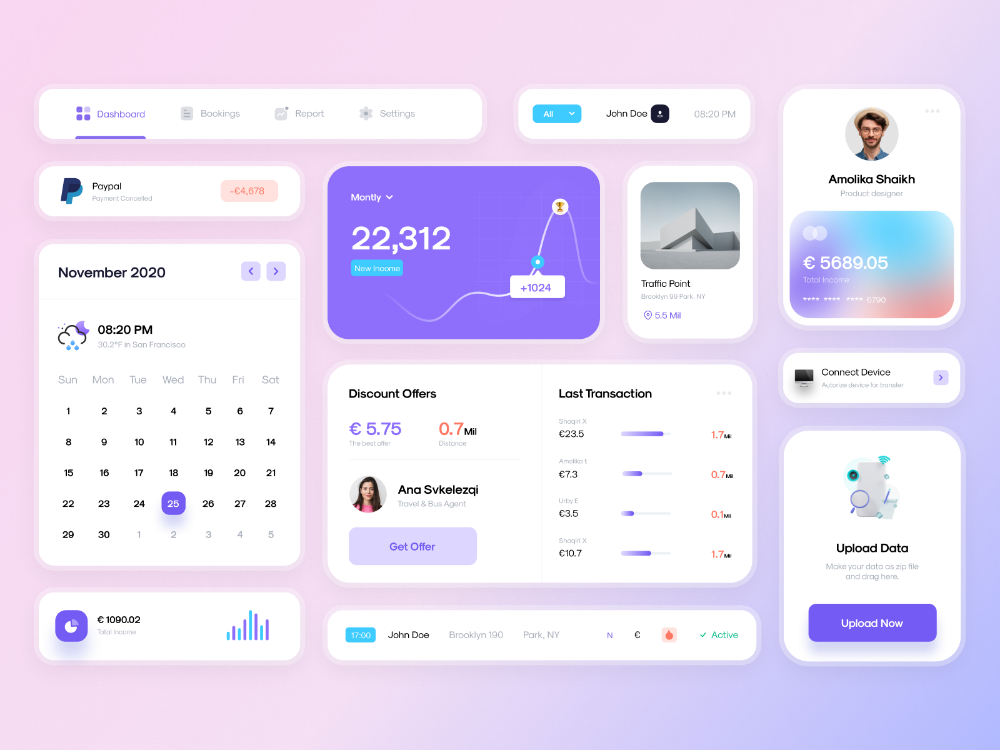 😇 Dashboard Card - UI Components by © Zaini Achmad 🦁 for Vektora on Dribbble Dashboard Ui, Dashboard Design, App Ui Design, User Interface Design, Ui System, Design System, Ui Kit, Intranet Portal, Ui Design Principles