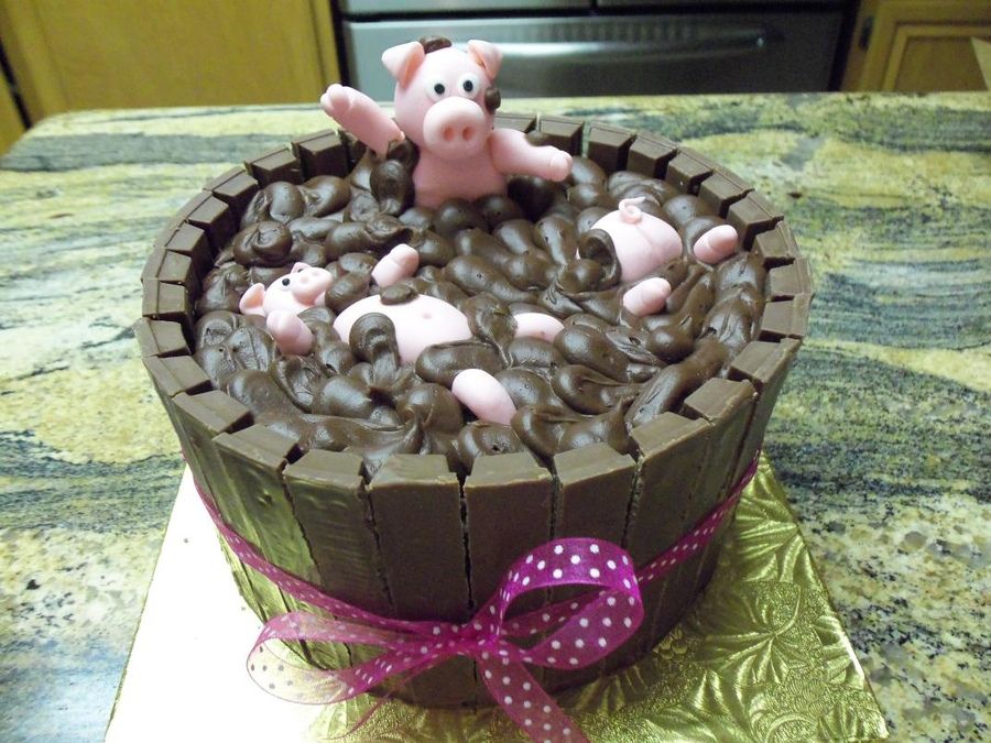 pig sty cake chocolate