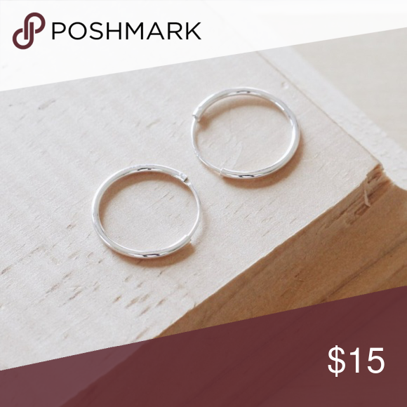 E1106 New 16mm Sterling Silver Hoops Earrings In 2018 My Posh E1106 New 16mm Sterling Silver Hoops Earrings Size 925 Jewelry