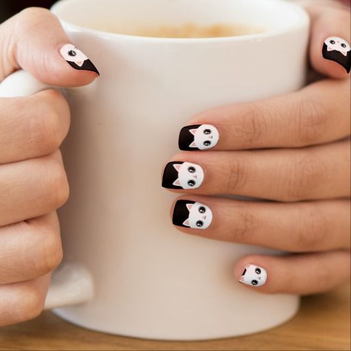 Cute White Kawaii Kitty Cat Minx® Nail Art Design Fingernail Cute White Kawaii Kitty Cat Minx® Nail Art - Cute White Kawaii Kitty Cat Minx® Nail Art Design Fingernail