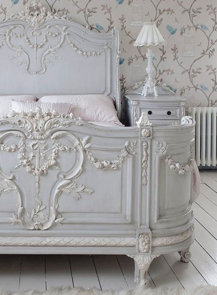 We're celebrating our 10th Anniversary over on the blog this week with lovely words from our Founder, Georgia on our journey so far along with the most loved French interiors products for your home from the last 10 years: our French painted beds, shabby chic armoires and velvet sofa. Our beautiful light blue painted French bed ideal for your home and interiors inspiration - classic and timeless bedroom style. Shabby Chic Mode, Shabby Chic Bedrooms, Shabby Chic Furniture, Painted Furniture, Painted Beds, Vintage Bedroom, French Furniture, French Bedrooms, Country Bedrooms