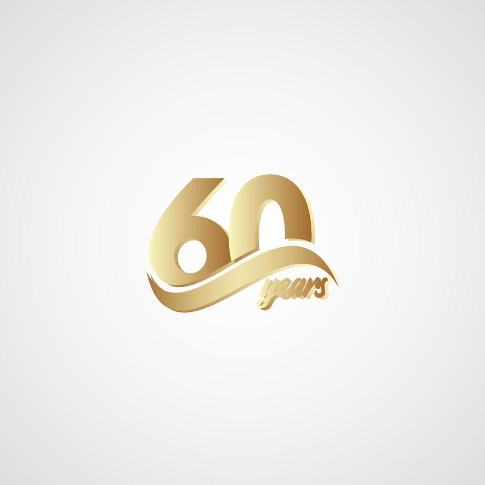 Download 60 Years Anniversary Celebration Elegant Gold Logo Vector Template Design Illustration for free