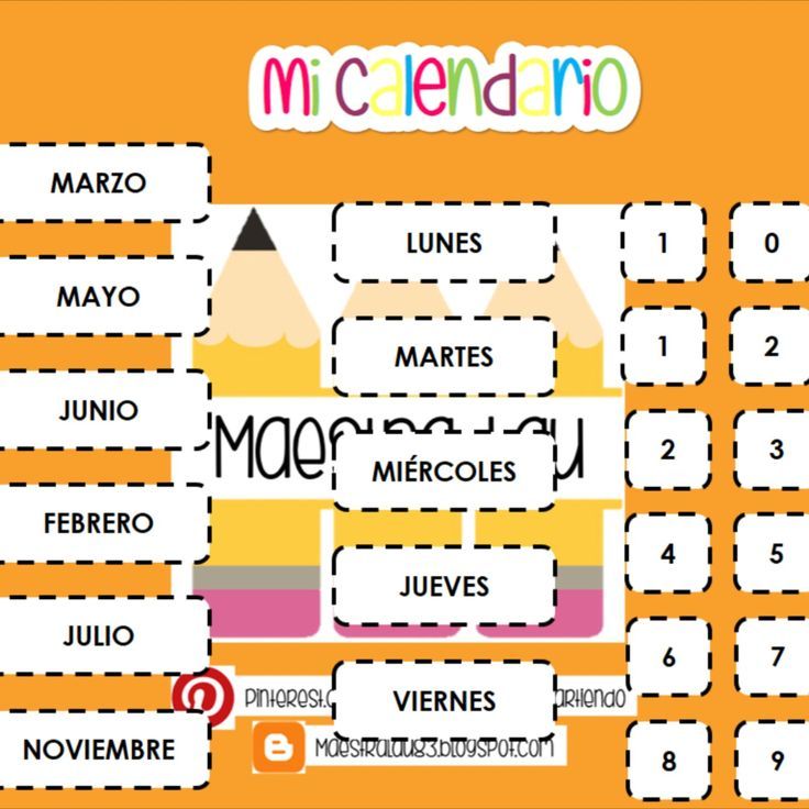 En el primer grado de primaria, los docentes utilizamos el calendario para estimular el proceso de lectoescritura, además, para que los alumnos aprendan los días de la semana y los meses del año. Aquí te dejo un calendario para trabajar en tus clases virtuales. Writing Activities, 1st Grades, Calendar