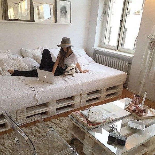 Palettenbett: +50 Ideen für ein Palettenbett - #chambre #ein #für #Ideen #Palettenbett #palettenideen