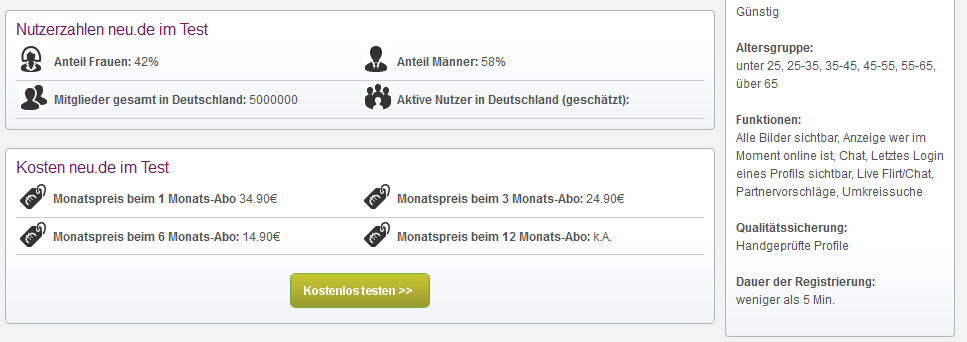 Singlebörse neu de kostenlos