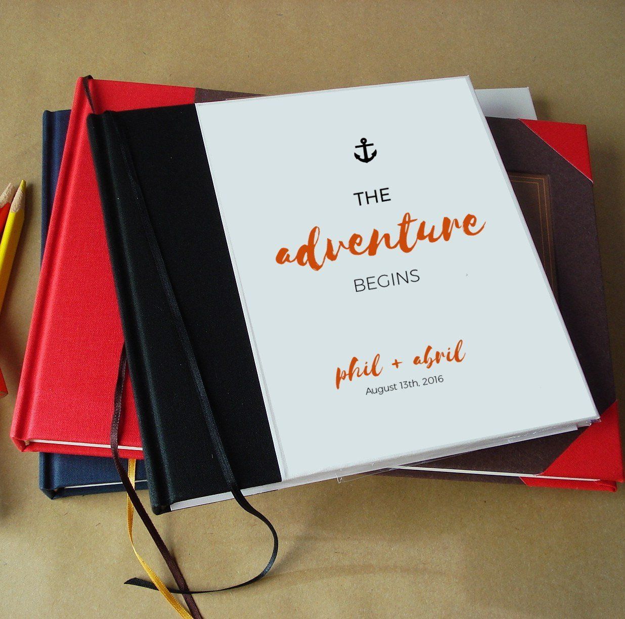 the adventure begins wedding album photo booth album guest book