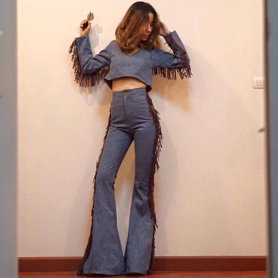 Women's Long Sleeve Denim Crop top /along side bod Women's Long Sleeve Denim Crop top /along side bod