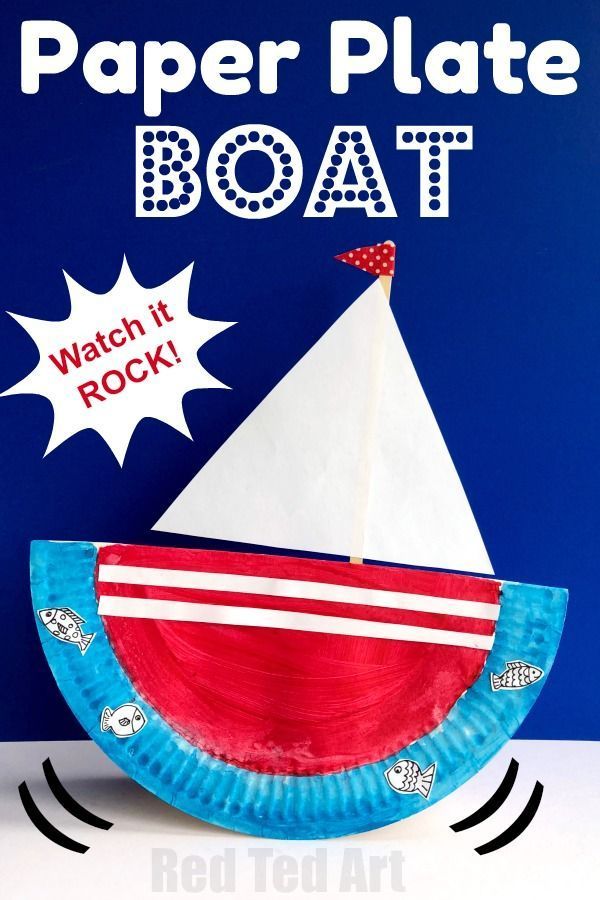 Paper Plate Crafts For Kids, Crafts For Kids To Make, Paper Boat Template, Preschool Art, Preschool Activities, Summer Preschool Crafts, Senses Preschool, Preschool Christmas, Indoor Activities