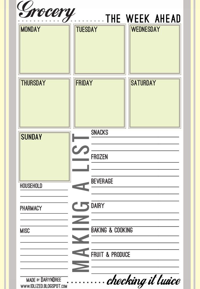 free printable grocery list how to plan weekly meal excel weekly budget