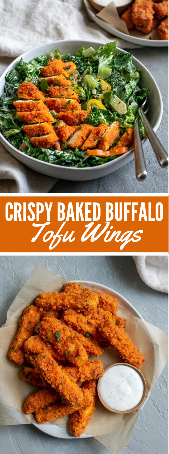 CRISPY BAKED BUFFALO TOFU WINGS #vegetarian #appetizers