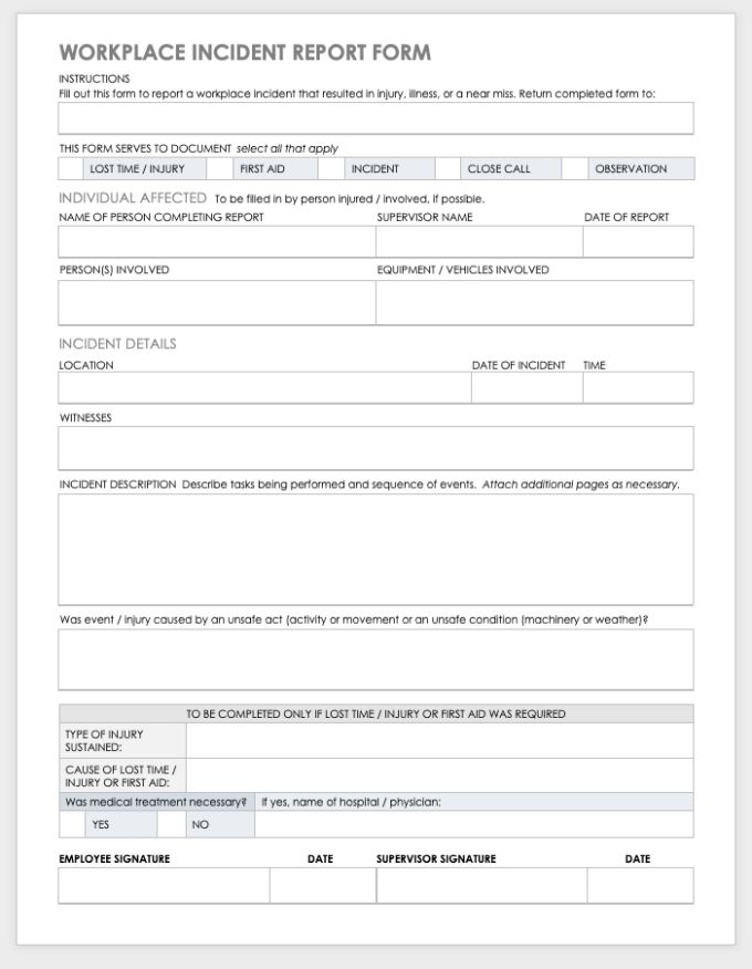 Personal Injury Report Template