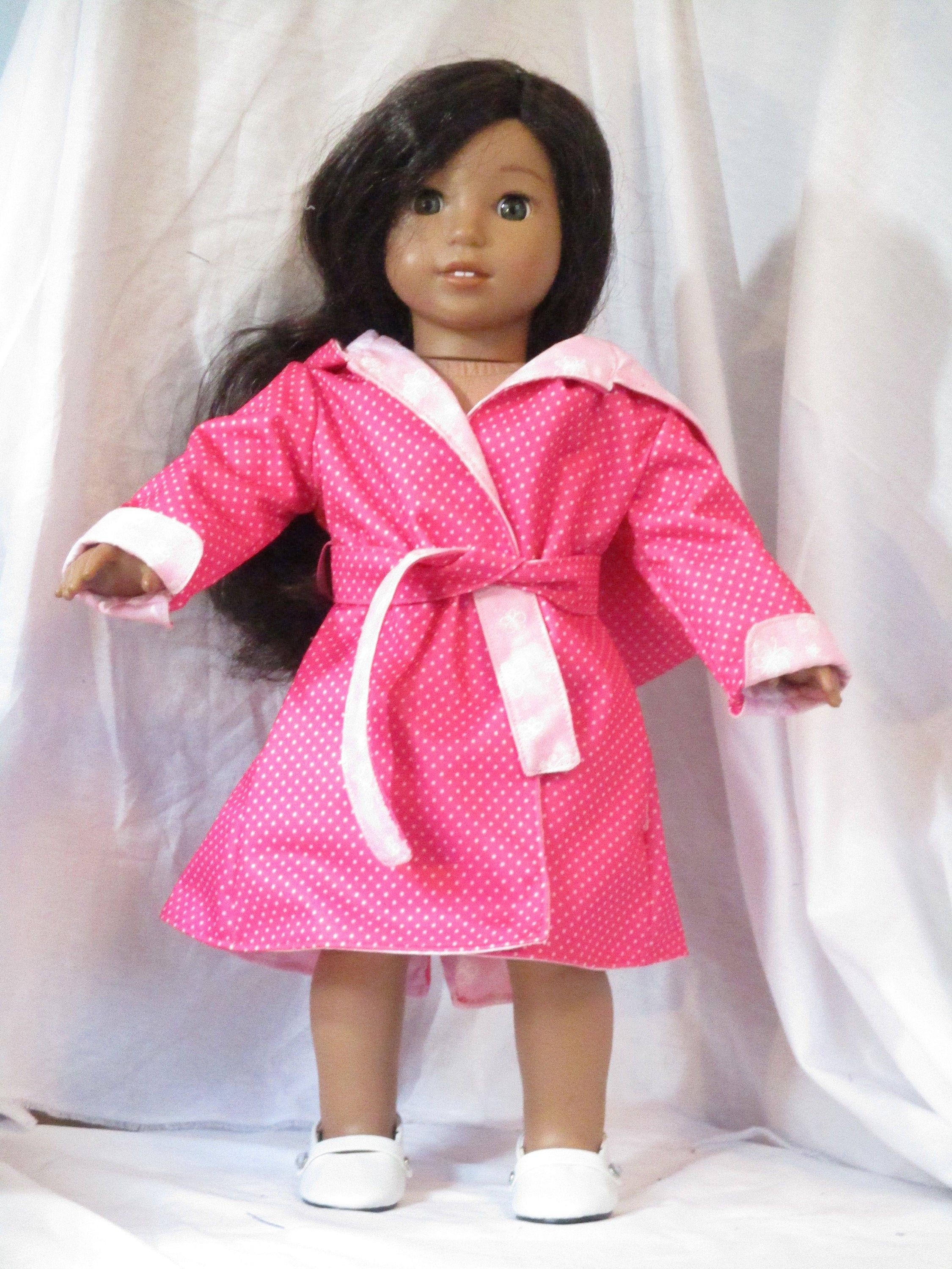 APRIL SHOWERS Pretty Pink Reversable Raincoat/Light Spring Jacket for American Girl and Other 18 Inch Dolls