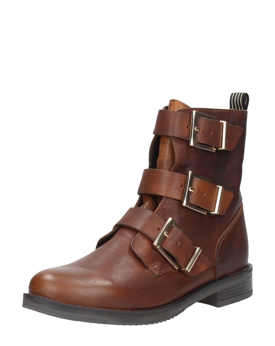 Wij zijn super fan van deze biker boots met gouden gespen! De boots hebben een leren bovenwerk met sierlijke gespen. Aan de binnenzijde is een rits geplaatst om het in- en uitstappen te versoepelen. De binnenvoering van de boots is een combinatie van leder en textiel. Dit model van SUB55 beschikt over een vast leren binnenzooltje. Draag deze opvallende biker boots met jouw favoriete jurkje of stoere mom jeans en steel de show. Biker Boots, Cognac, Shoes, Products, Fashion, Moda, Zapatos, Shoes Outlet, Fashion Styles