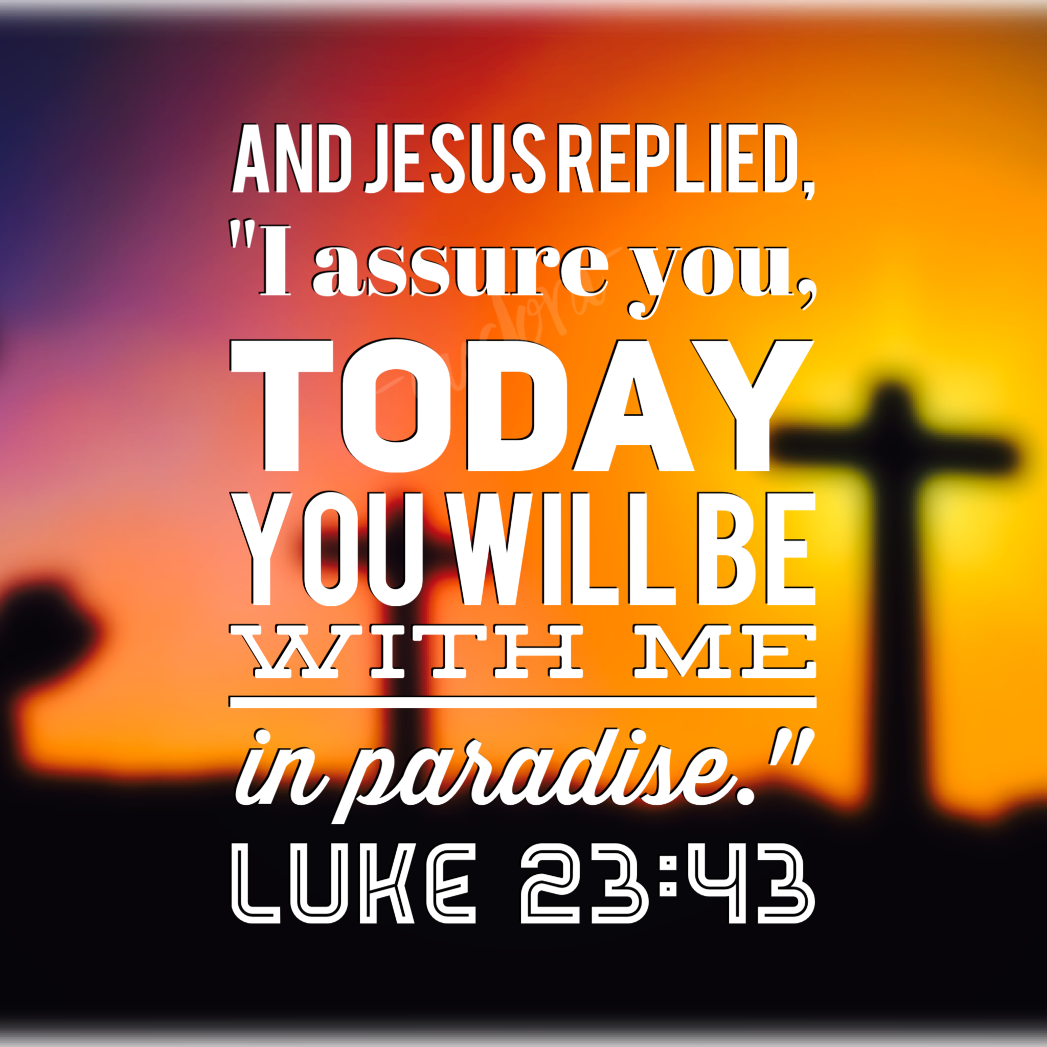 And Jesus Replied I Assure You Today You Will Be With Me In And Jesus Replied I Assure You Today You Will Be With Me In