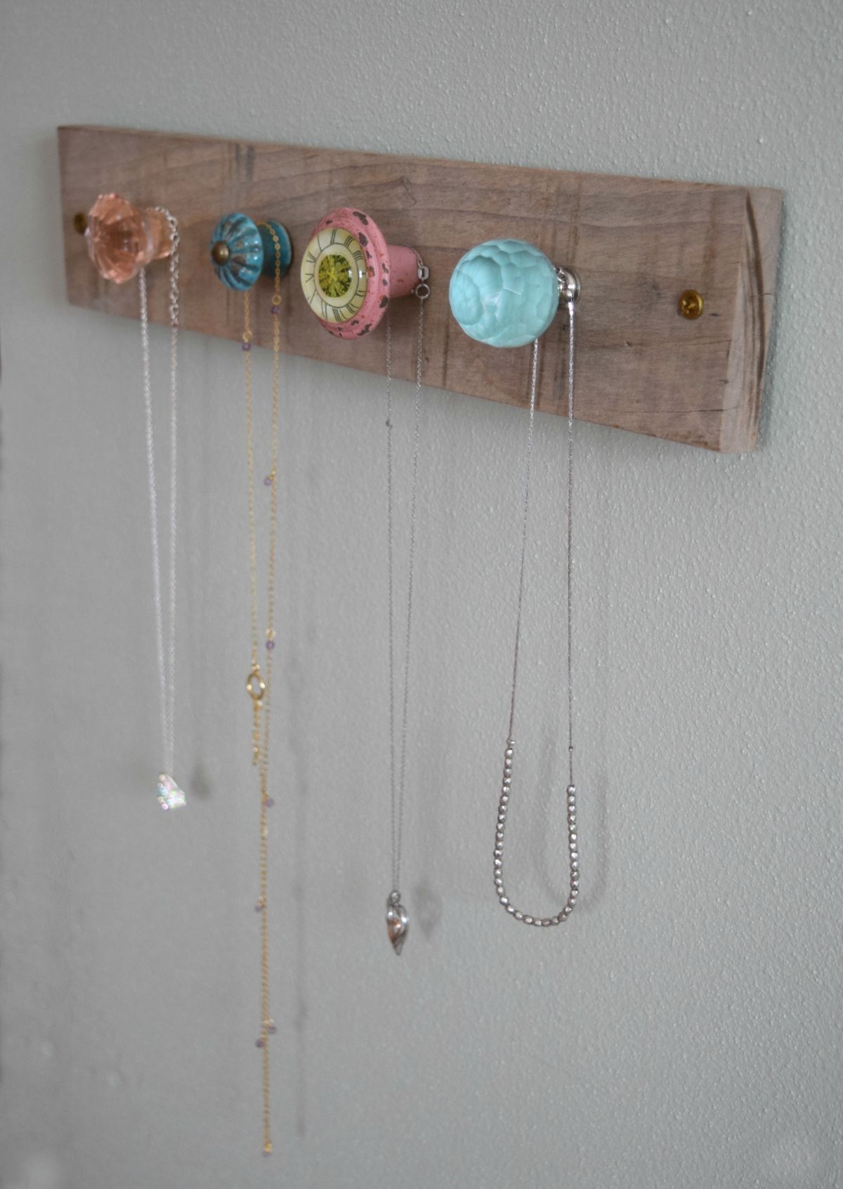 DIY jewelry wall display - girl bedroom • Our House Now a Home
