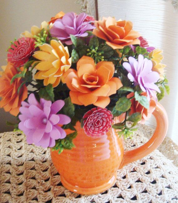 Pink And Purple Paper Flower Metalic Paper Wedding Flowers