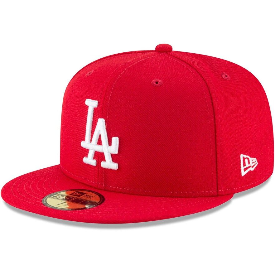 Men's New Era Red Los Angeles Dodgers Fashion Color Basic 59FIFTY ...