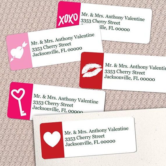 Valentine's Day Symbols Printable Return Address Labels | Etsy | Return address labels template ...