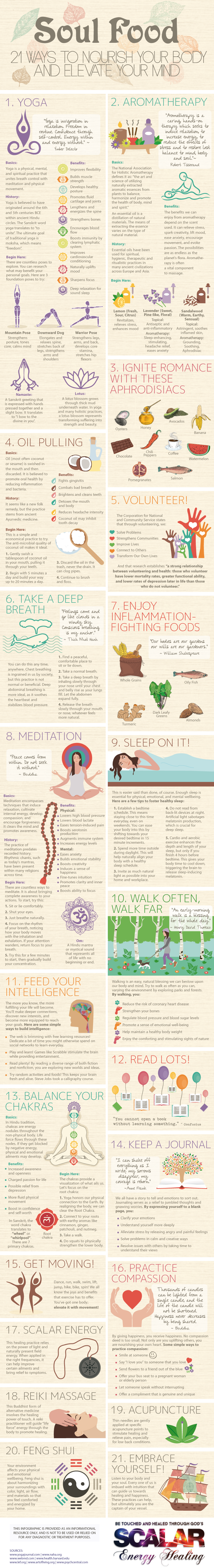 21 Ways to Nourish Your Body and Elevate Your Mind #infographic ~ Visualistan Healthy Mind, Healthy Habits, Healthy Body, Stay Healthy, Healthy Weight, Ayurveda, Health And Wellness, Health Fitness, Workout Fitness