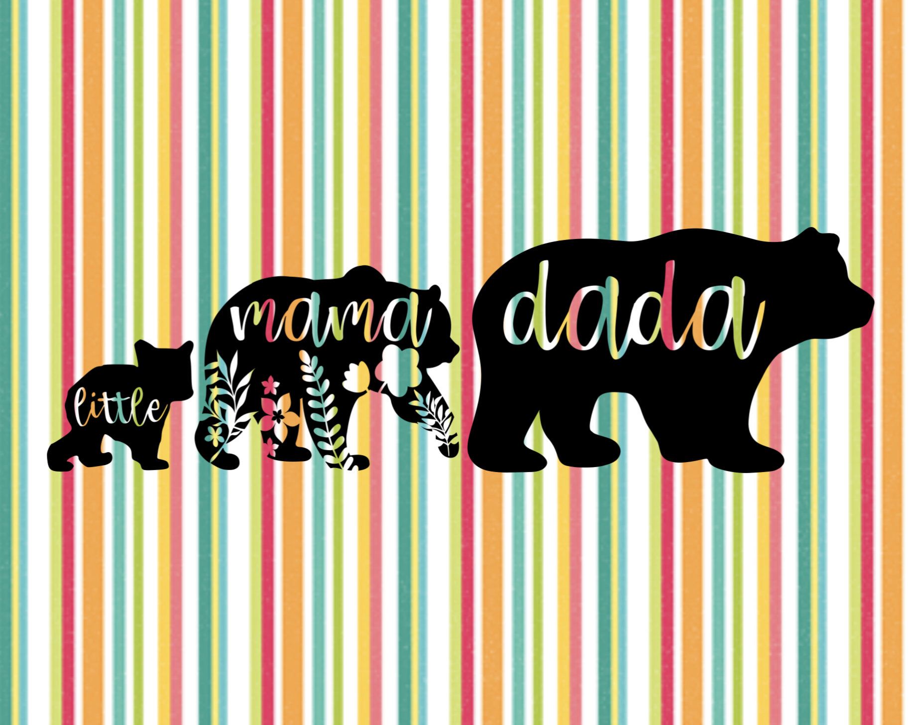 Download Floral Mama Bear Dada Little SVG DIGITAL Files Only SVG ...