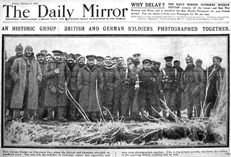 christmas truce of 1914 daily mirror historical history archives christmas truce of 1914 daily mirror