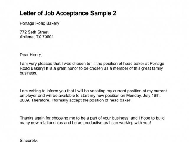 job acceptance letter match your skills to the company or job you letter of job acceptance