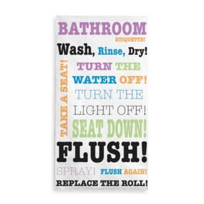 BATHROOM RULES Wash Brush Flush HP Kids SIGN PLAQUE