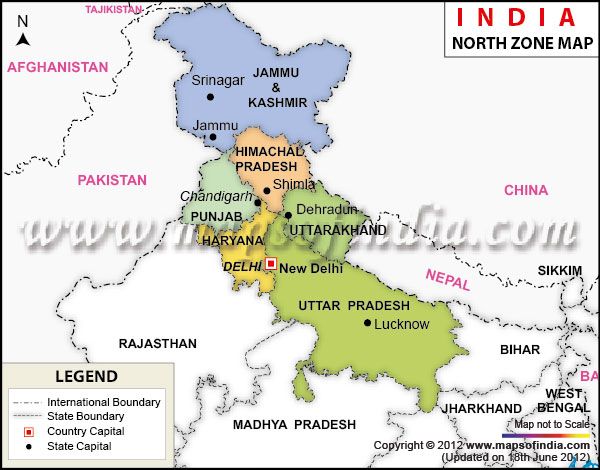 map of northern india North India Map North Zone Map Of India India Map North India map of northern india