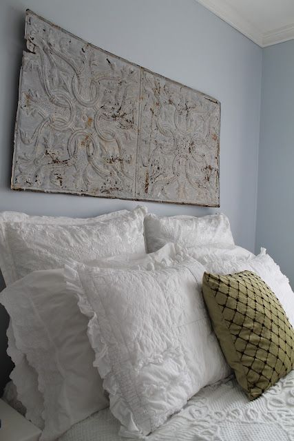 Vintage Tin Tile Headboard Home Sweet Country Thats Where I Vintage Tin Tile Headboard Tiles Ceiling Metal Ideas