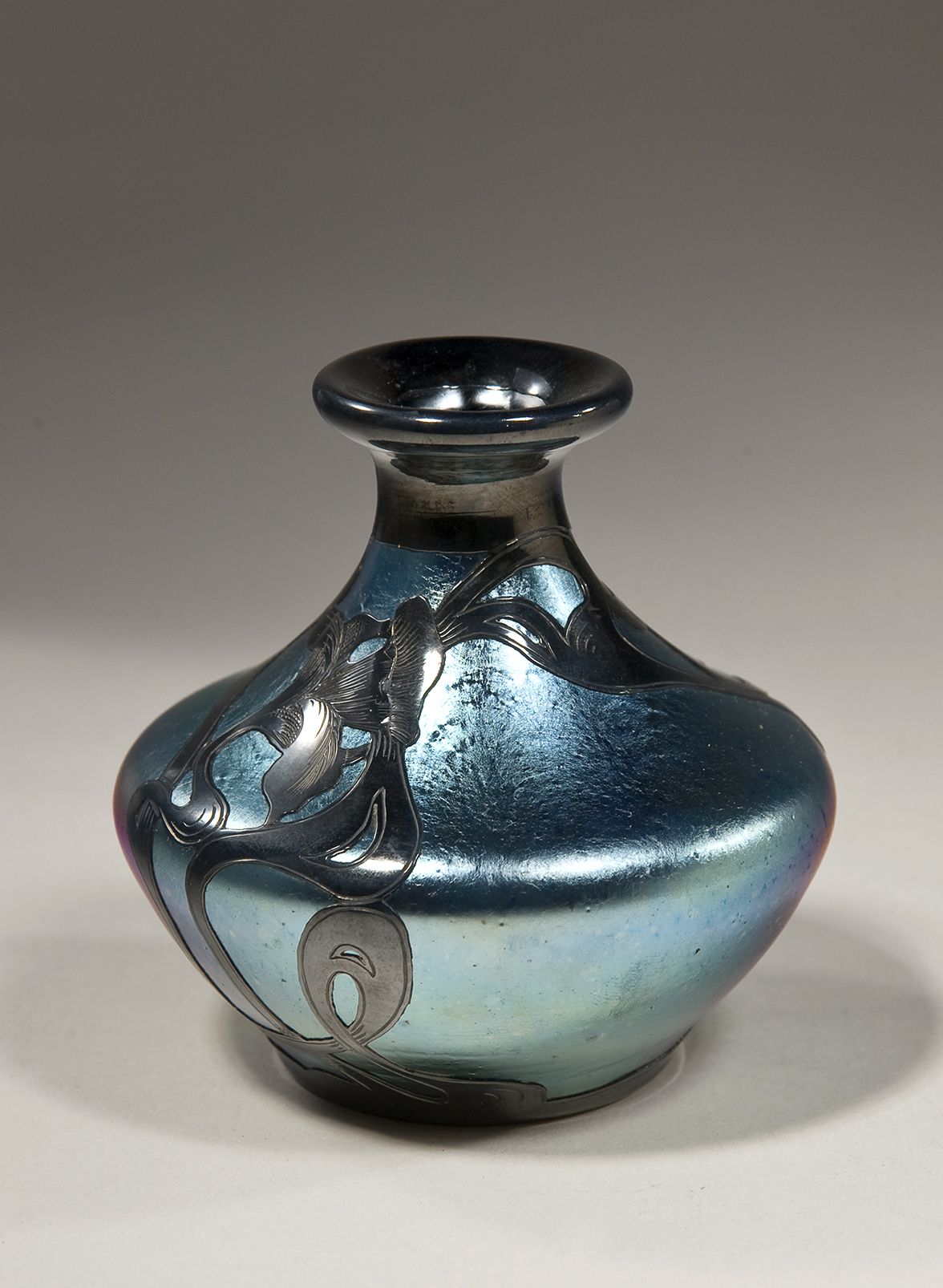 Vase C 1905 Blue Heliotrope Décor Gl Silver Glasfabrik Vase C 1905 Blue Heliotrope Décor Gl Silver Glasfabrik Johann Loetz Witwe Klostermühle Bohemia Austria 1836 1947 Gift No