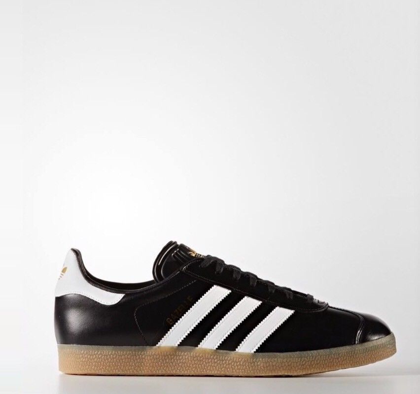 adidas originals gazelle leather trainers in black bz0026 adidas originals gazelle leather trainers in black bz0026