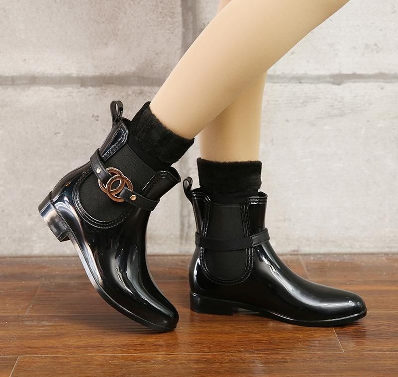 Fashion Women's Buckle Rain Boots Round Toe Waterproof Casual Shoes Ankle boots Fashion Women's Buckle Rain Boots Round Toe Waterproof Casual Shoes Ankle boots