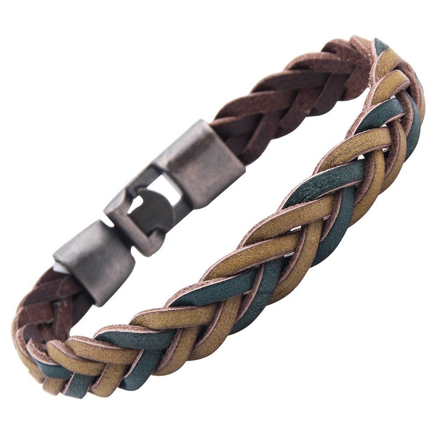 Bracciale uomo in cuoio intrecciato Bracciale uomo in cuoio intrecciato