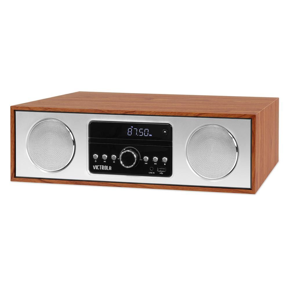 Victrola 6-in-1 Bluetooth Record Player with Turntable CD Cassette Player Radio