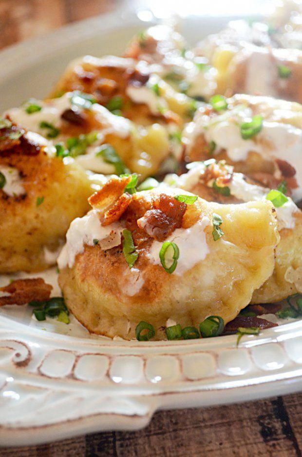 Bacon, Cheddar, Caramelized Onion, and Potato Pierogi Bacon, Cheddar, Caramelized Onion, and Potato Pierogi