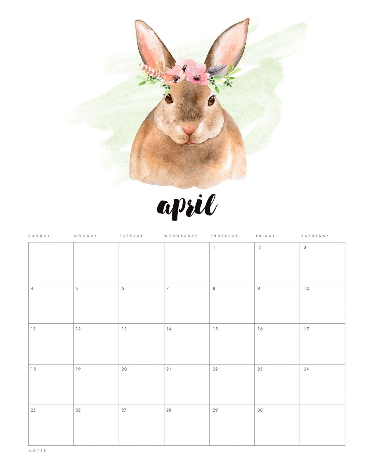 Free Printable 2021 Watercolor Animal Calendar The Cottage Market Watercolor Animals Animal Printables Free Printable Calender 2021 watercolor free printable calendar animal