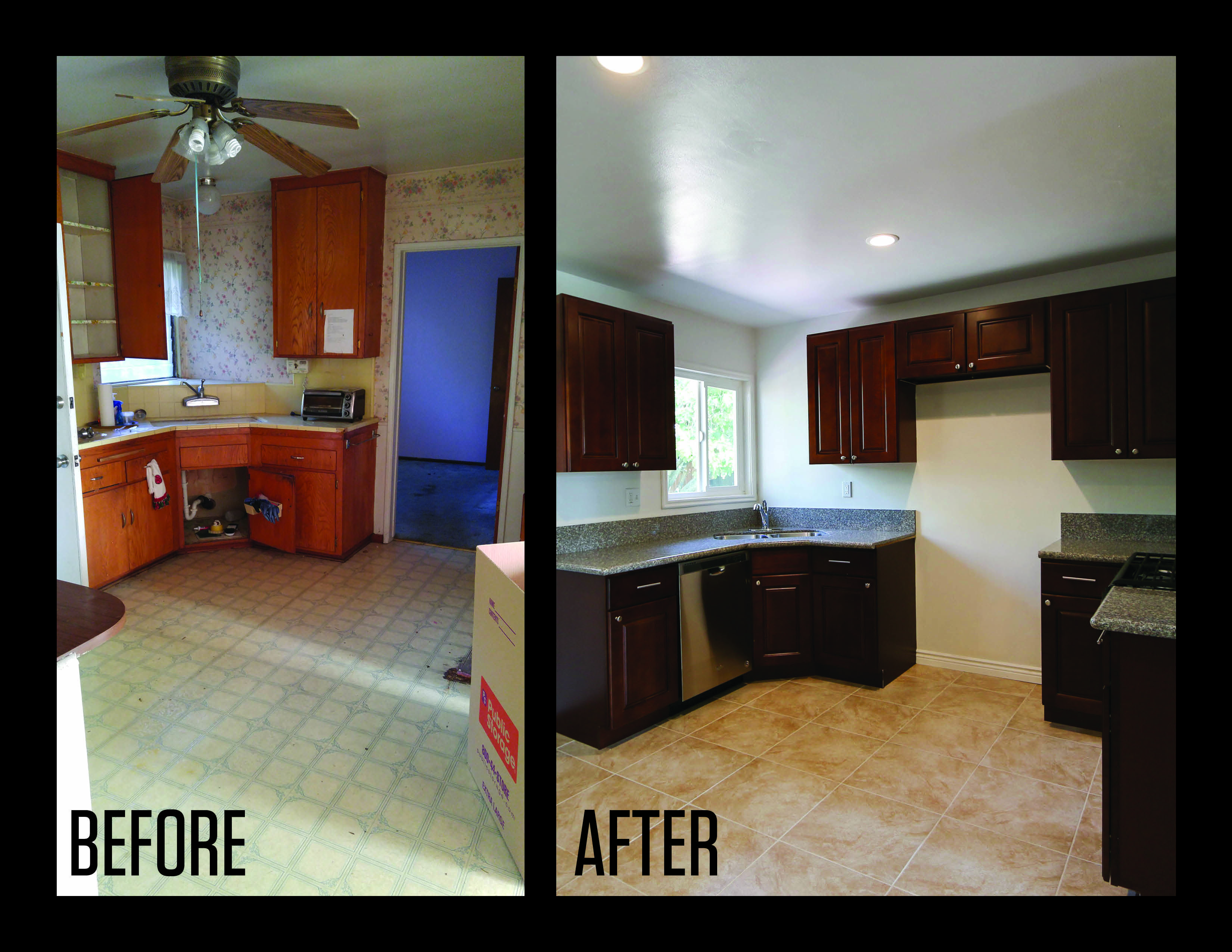 Riverside Ca Before After Kitchen New Recessed Lighting