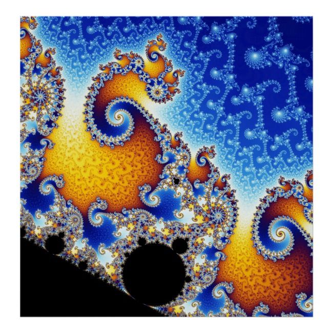 Mandelbrot Set Satellite Double Spiral Fractal Poster