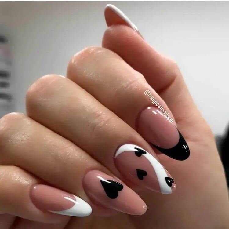 22 Beautiful Nail Designs Perfect for a Wedding - Beautiful Dawn Designs Acrylic Nails Almond Shape, Cute Almond Nails, Classy Acrylic Nails, Cute Nails, Pretty Nails, Oval Shaped Nails, Oval Nails, Oval Nail Art, Nail Art Designs