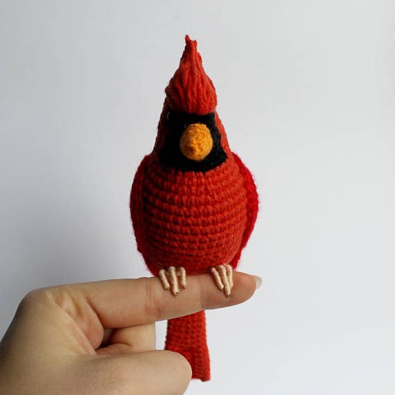 Crochet Cardinal Red Bird PATTERN Tutorial PDF Christmas Tree | Etsy