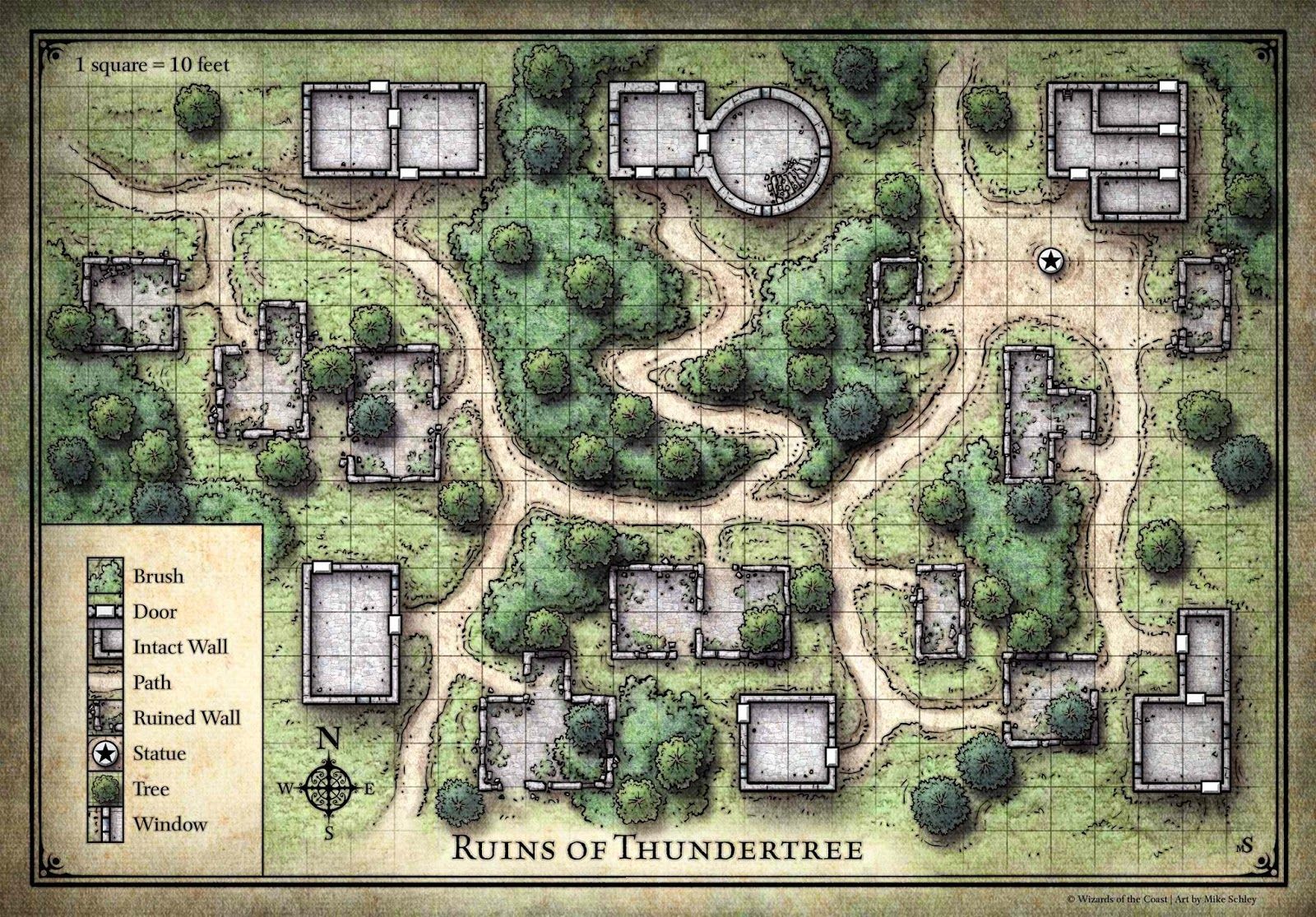 Thundertree Fantasy city map, Dungeon maps, Pathfinder maps